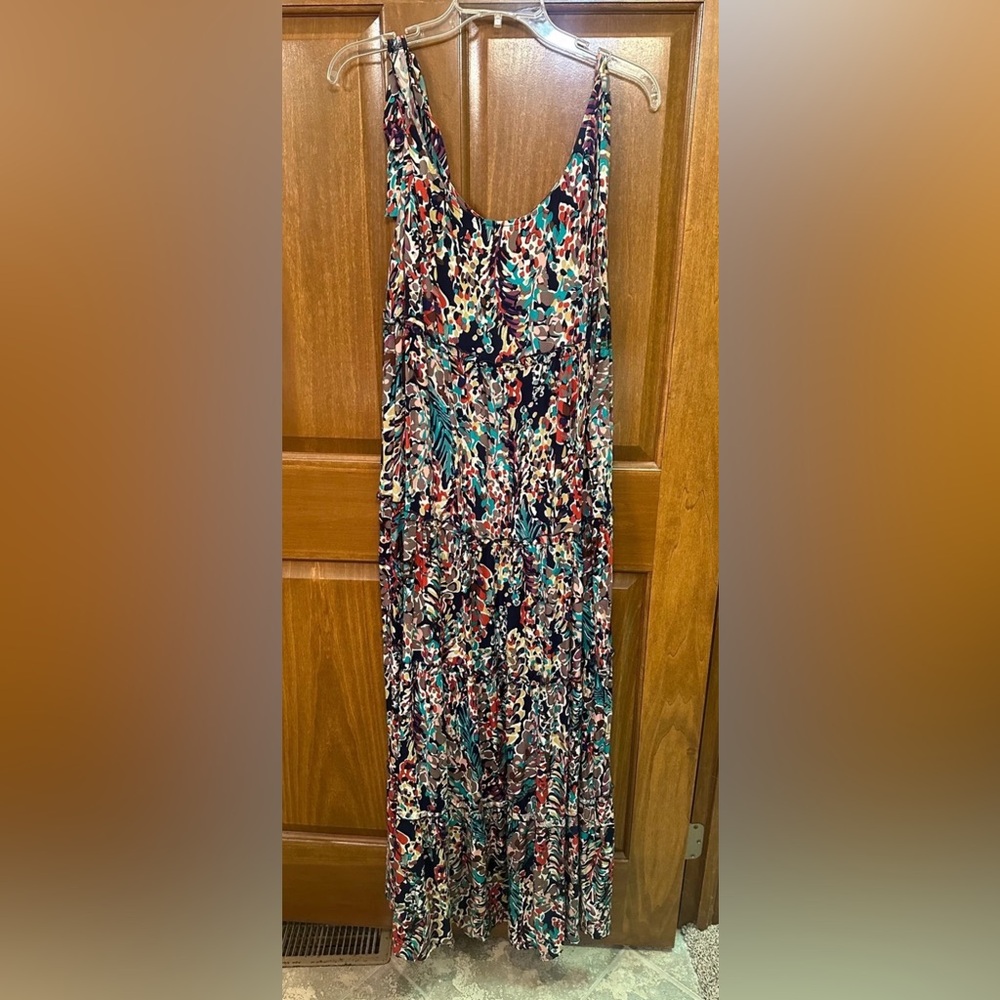 🆕 JODIFL Pink and Blue Maxi Sundress. Large. NWT!